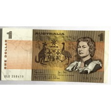 AUSTRALIA 1982 . ONE 1 DOLLAR BANKNOTE . JOHNSTON/STONE
